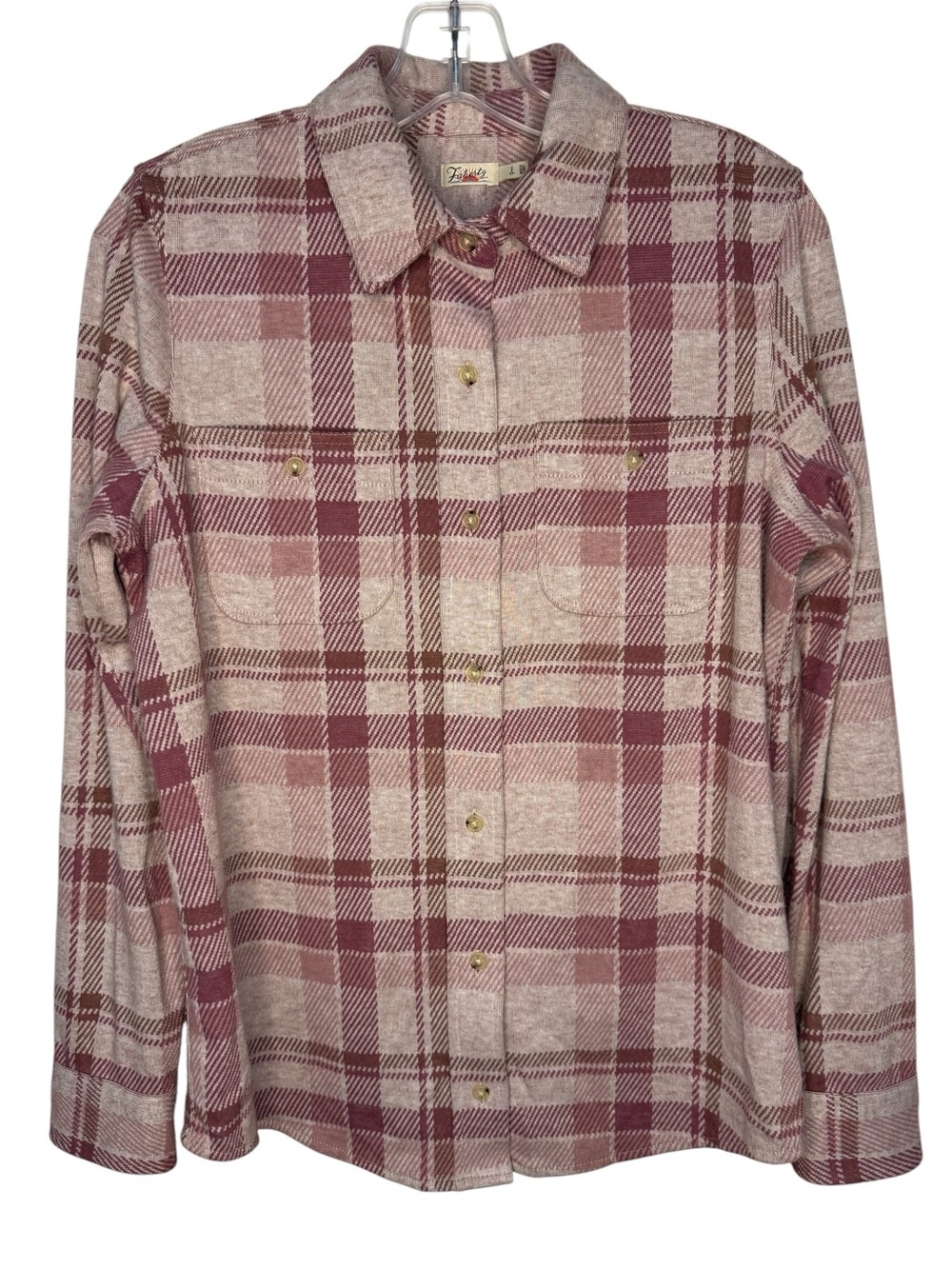 FAHERTY Legend Sweater Knit Shirt Woman’s Plaid Soft Stretch Pink Small